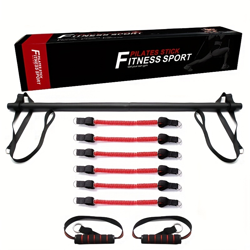 Pilates Bar Kit with Resistance Bands-Pilates Equipment for Home Workouts,  Resistance Bands with Bar, Flobody Gym Pilates, Workout Bar, Redge Fit  Portable Gym 100lbs, Stretch Bar, Resistance Band Bar : : Sports
