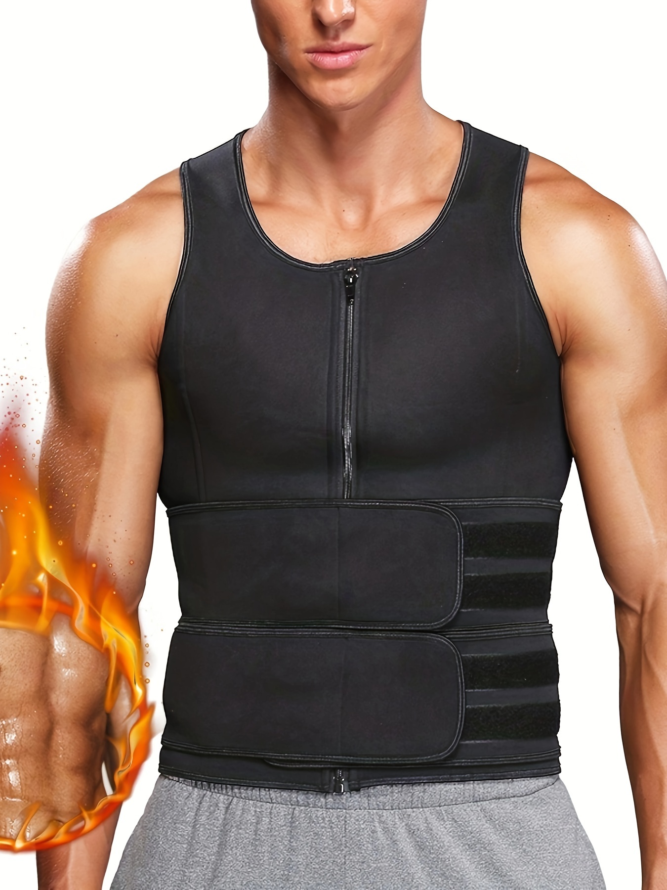 Men's Body Shaper Waist Trainer Sauna Suits Sweat Vest Slimming Weight Loss  Fitness Tummy Control Fat Burner Workout Corset