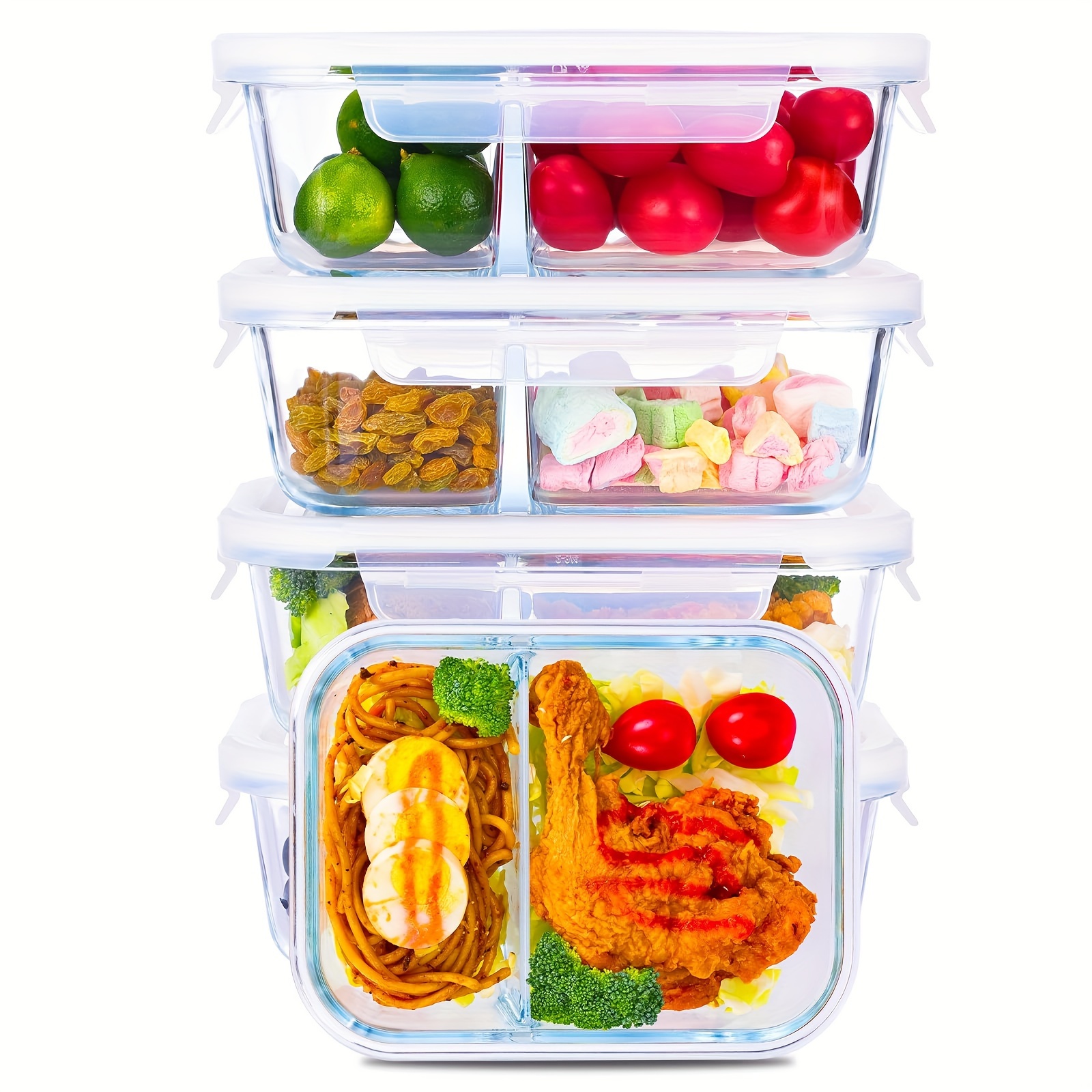12pcs Container Set, Food Storage Containers With Lids, Airtight Leak Proof  Easy Snap Lock And BPA-Free Plastic Container Set, For Picnic, Camping, Of