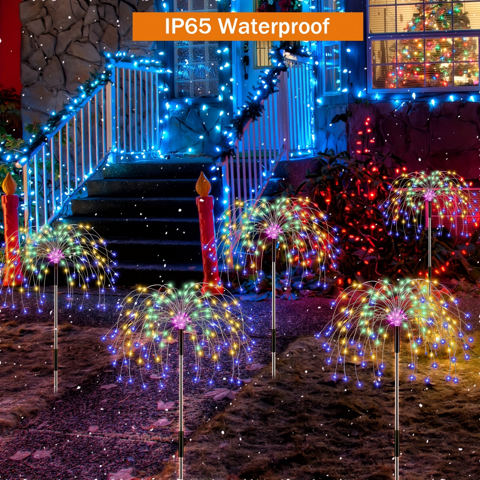 Solar Firework Lights Outdoor Waterproof 120led Solar Garden