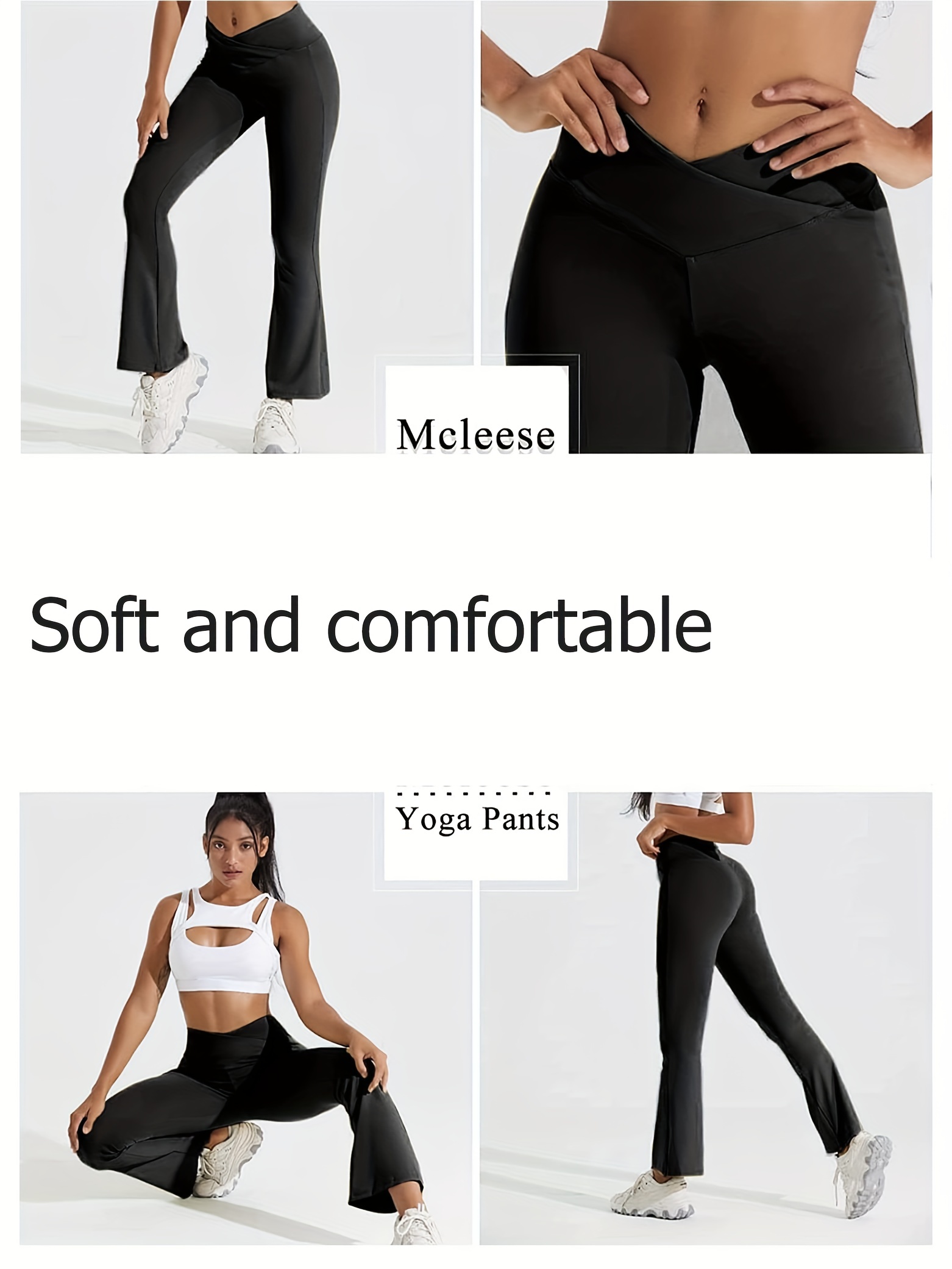 Leggings Acampanados Sólidos Mujer Pantalones Yoga - Temu