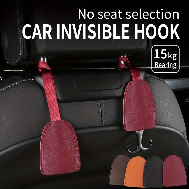 2pcs Upgrade Car Hook For Leather Automobile Hidden Vehicle Hook  Multifunctional Seat Back Hook In Car