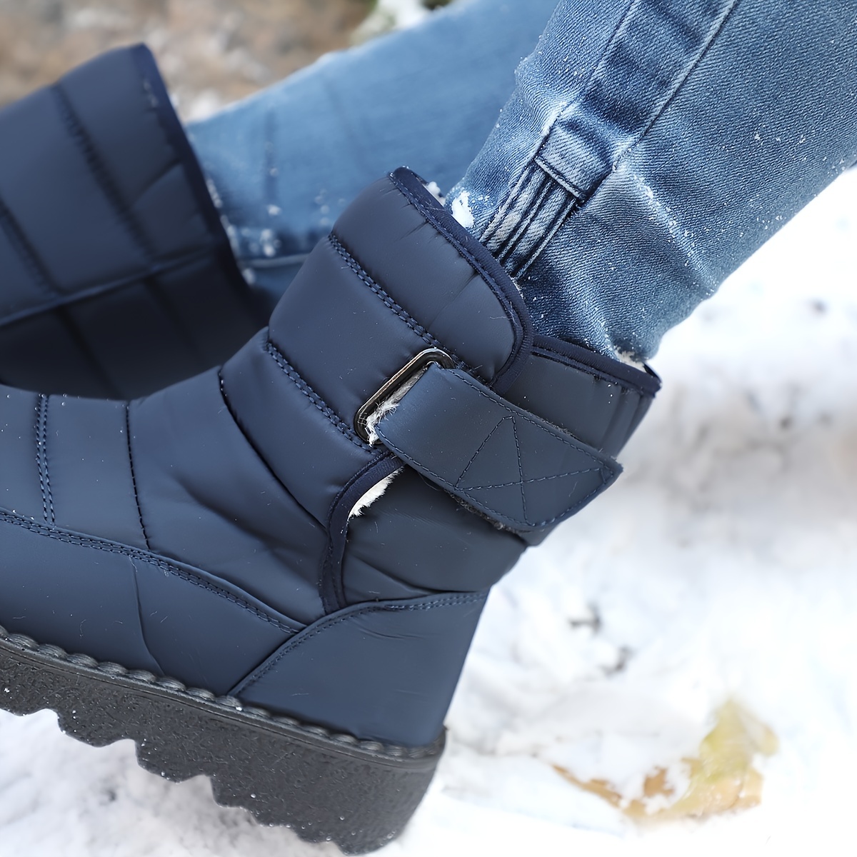  Snow Boots Womens Winter Ankle Boots Ladies Fashion Solid  Color Splash Proof Cotton Boots Lace Up Comfortable Flat Short Snow Boots  Womens Winter Ankle Boots