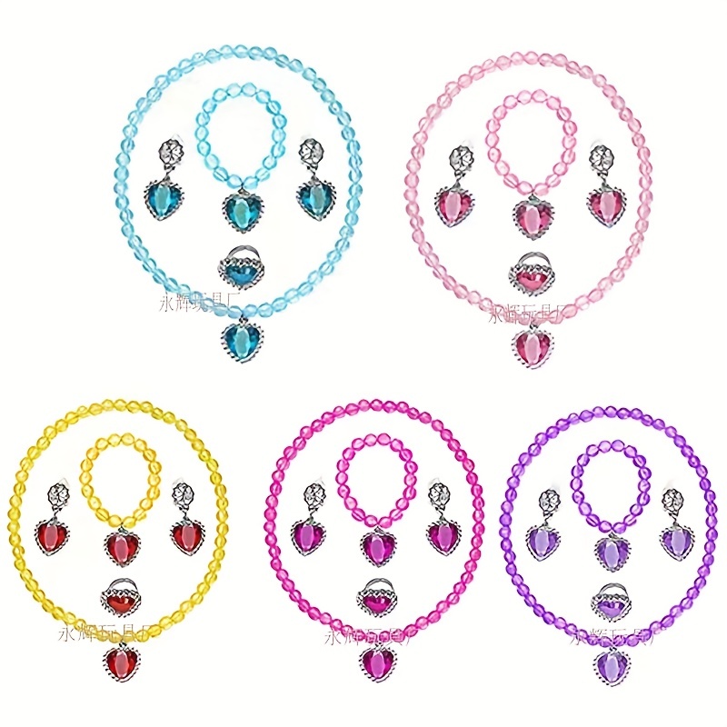 7pcs Girls Jewelry Set Bracelets and Rings Set Dress Up Play Jewelry Party Favors Birthday Gifts for Little Girls Kids Toddler Child Friendship,Temu