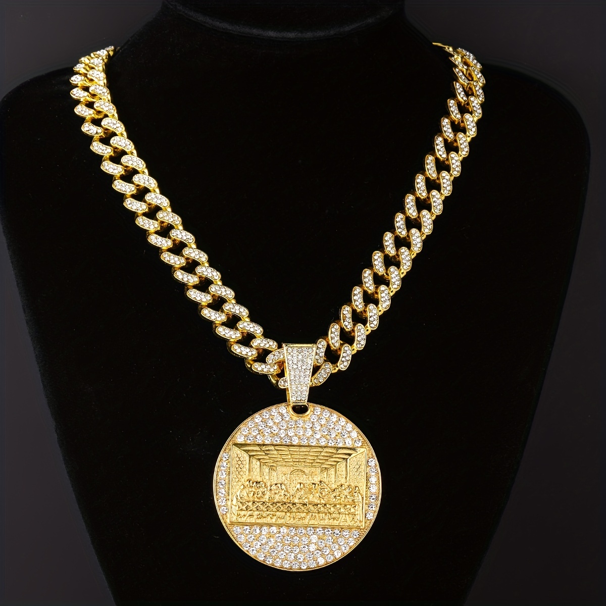 Last Supper Pendant Necklace with Cuban Link Chain
