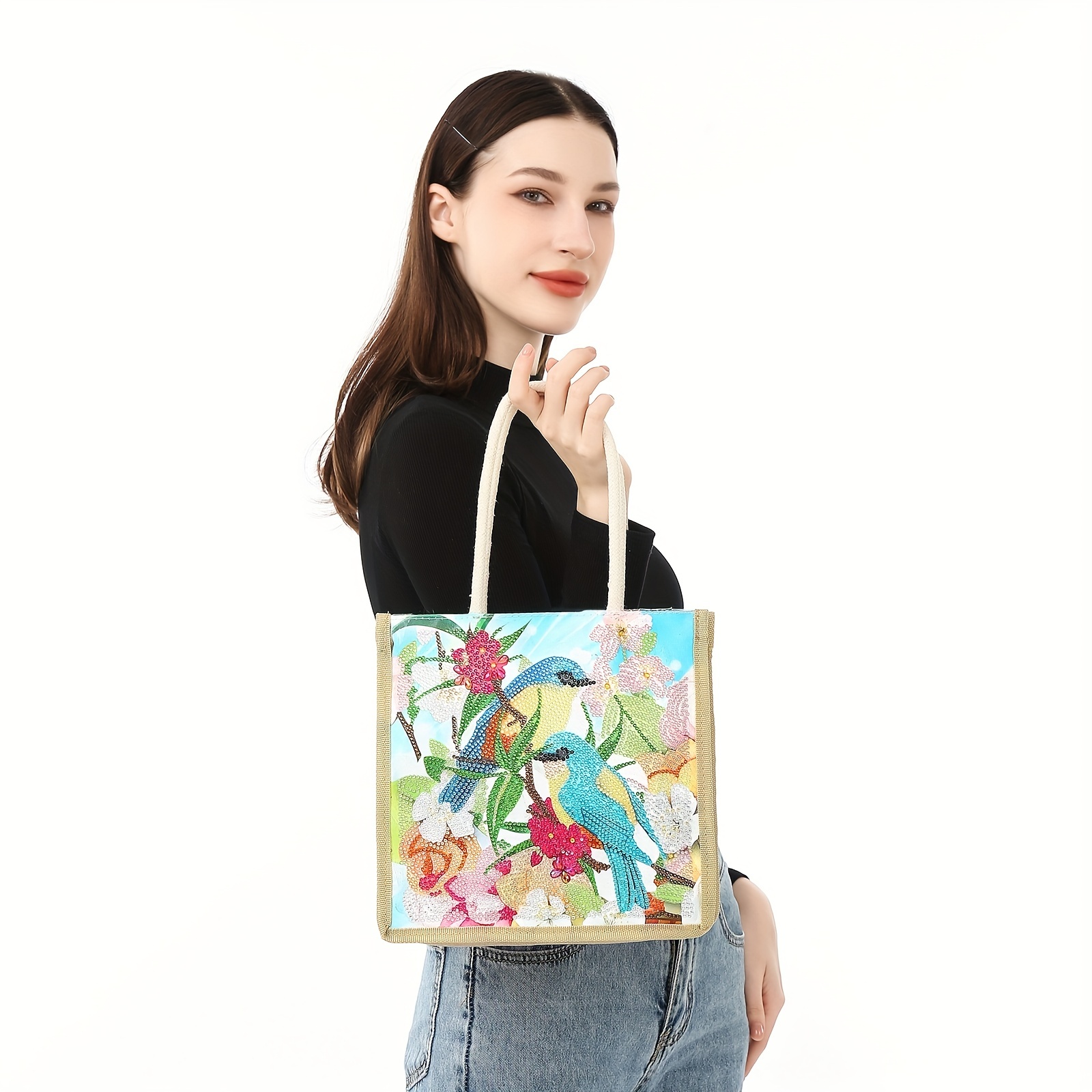 Diy Butterfly Diamond Painting Canvas Bags Size Material Canva Fabric Bag  For Women Special Shape Crystal Rhinestones Diamond Art Tote Bag Kit  Diamond Painting Shopping Bag Diamond Art Handbag Kit Diamond Painting