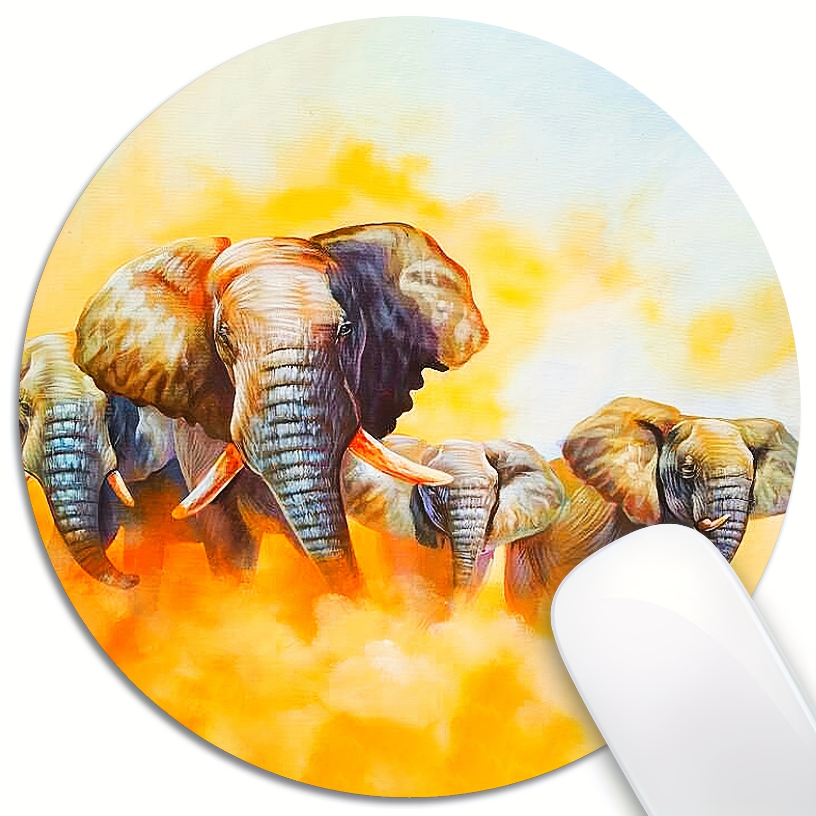 Cute Elephant Students' Round Mouse Mat Cute Mouse Pad With - Temu