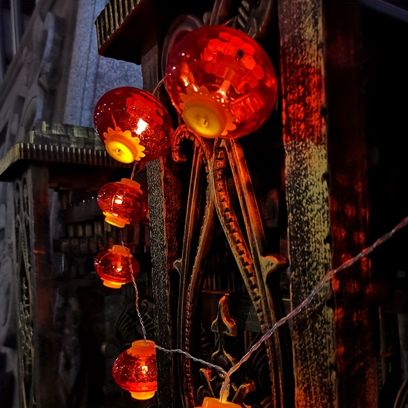 Guirlande solaire 10 lanternes chinoises couleur