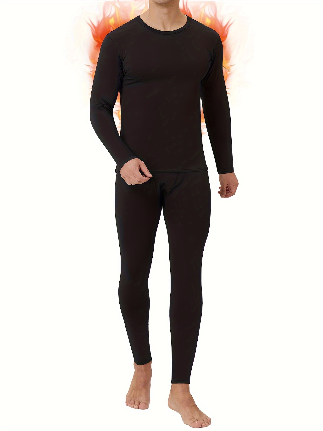 Women s Thermal Set Lightweight Ultra Soft Fleece Shirt and Tights Black  Medium : : Clothing & Accessories