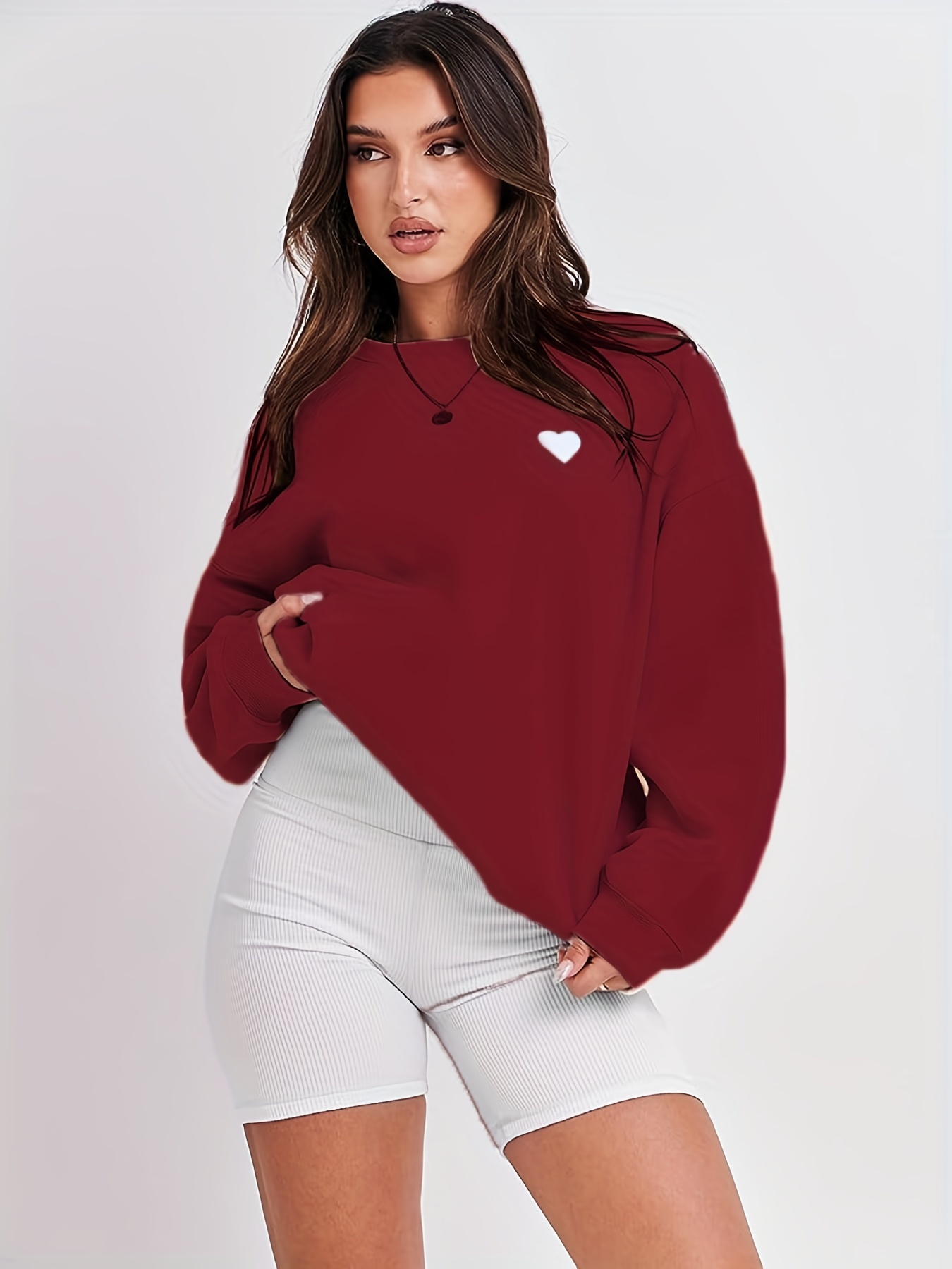 Love Sweatshirt for Women, Women's Crew Neck Long Sleeve Pullover Soft  Casual Cute Lightweight Sweatshirts
