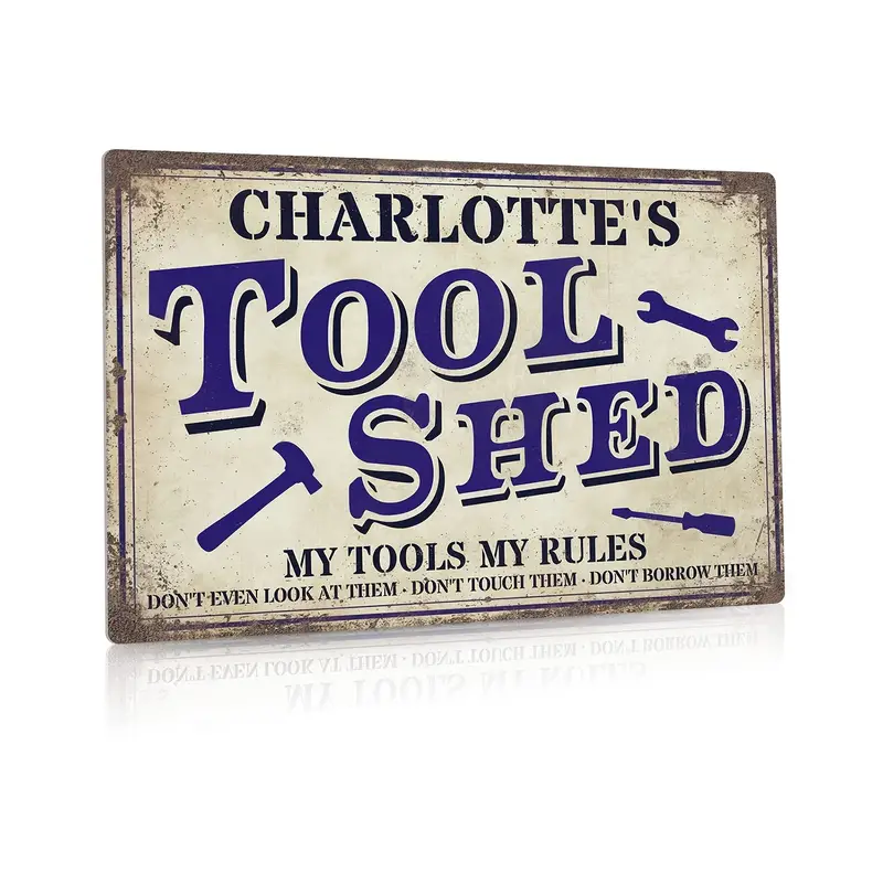1pc Garage Sign, Man Cave Tool Shed Decor, Gifts For Men, Dad, 12x8 Inches  Aluminum Metal Sign