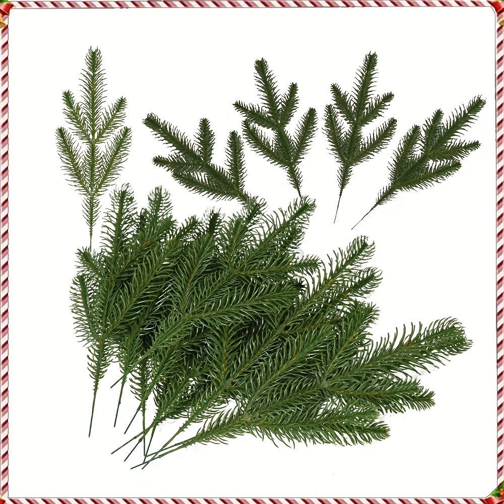 Dilunave Christmas Picks Green Plants Artificial Pine Branches