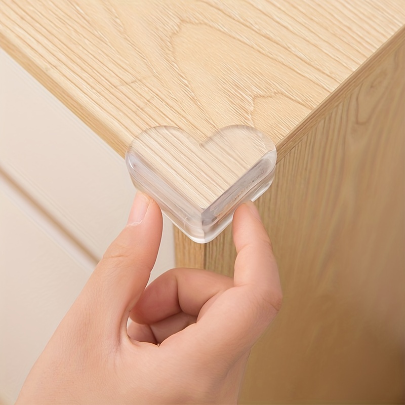 4pcs Clear Love Heart Shaped Table Corner Protectors, Thickened