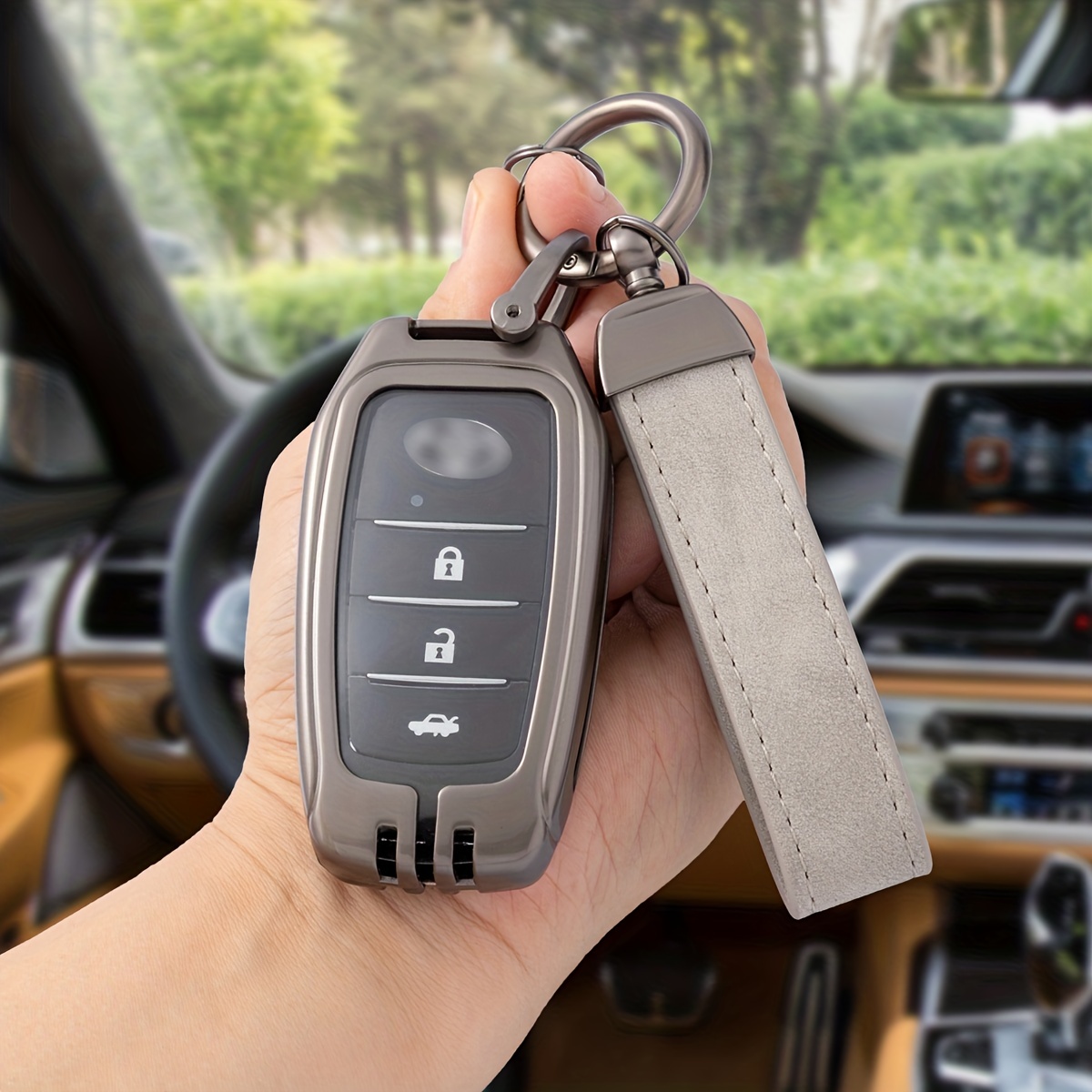2 Buttons Car Key Cover Case For Prius Corolla Chr Prado Keychain Car  Accessories - Temu