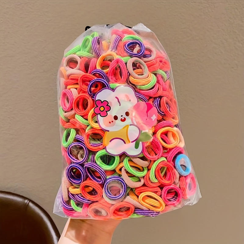 100pcs Basic Cute Girl Hair Rings That Don't Damage Hair, High Ponytail Hair Ties, Durable and High Elastic Rubber Bands