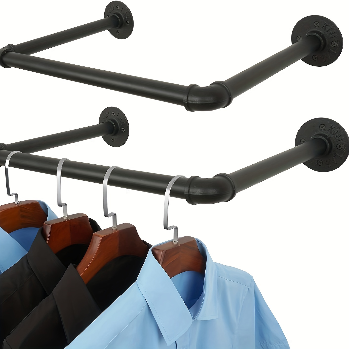Heavy Duty Pipe Coat Hook Rack Rustic Metal Clothes Holder - Temu