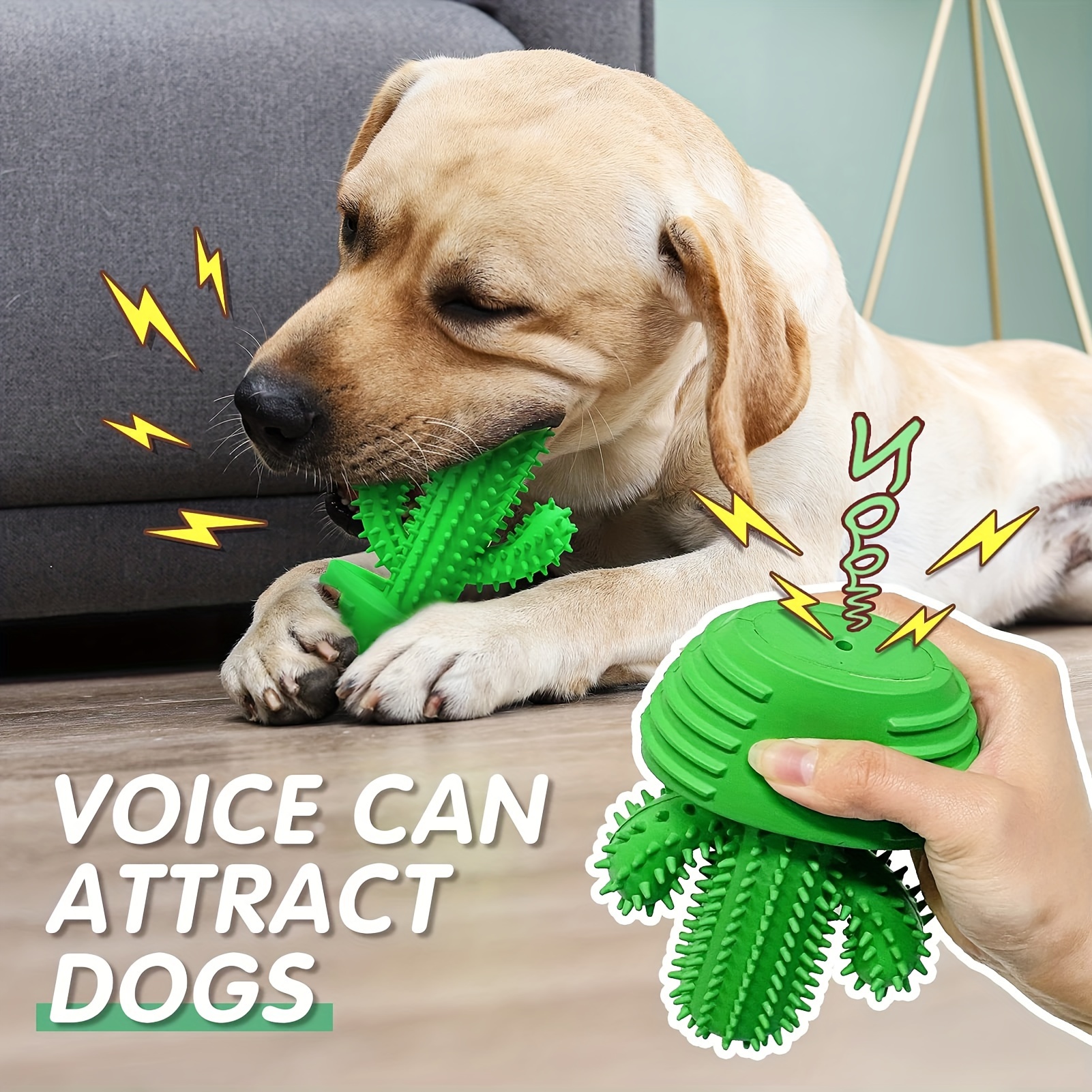 Dog Cactus Molar Stick Toys Dog Resistant Bite Toothbrush Rubber