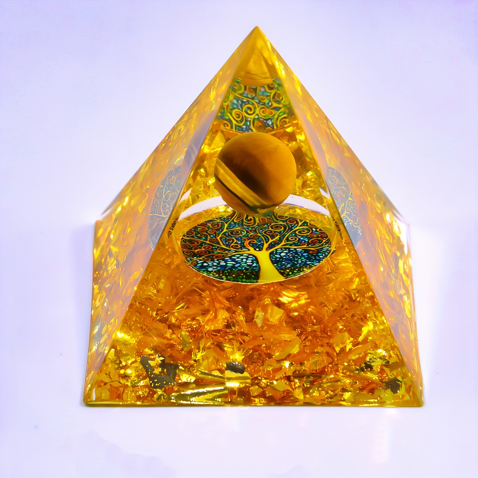 1pc Albero Della Vita Piramide Generatore Di Energia Orgone, Sfera Di  Occhio Di Tigre Naturale, Piramide Di Meditazione, Cristallo Di Guarigione  Per La Decorazione Dinterni, Regali Per Le Feste - Gioielli E