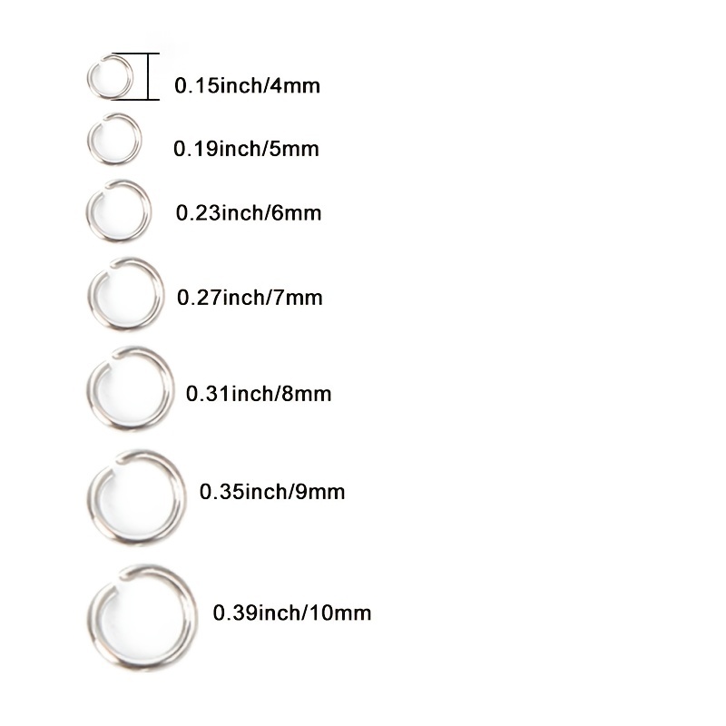 500pcs 10mm Silver Open Jump Rings Connectors Circle Metal Findings