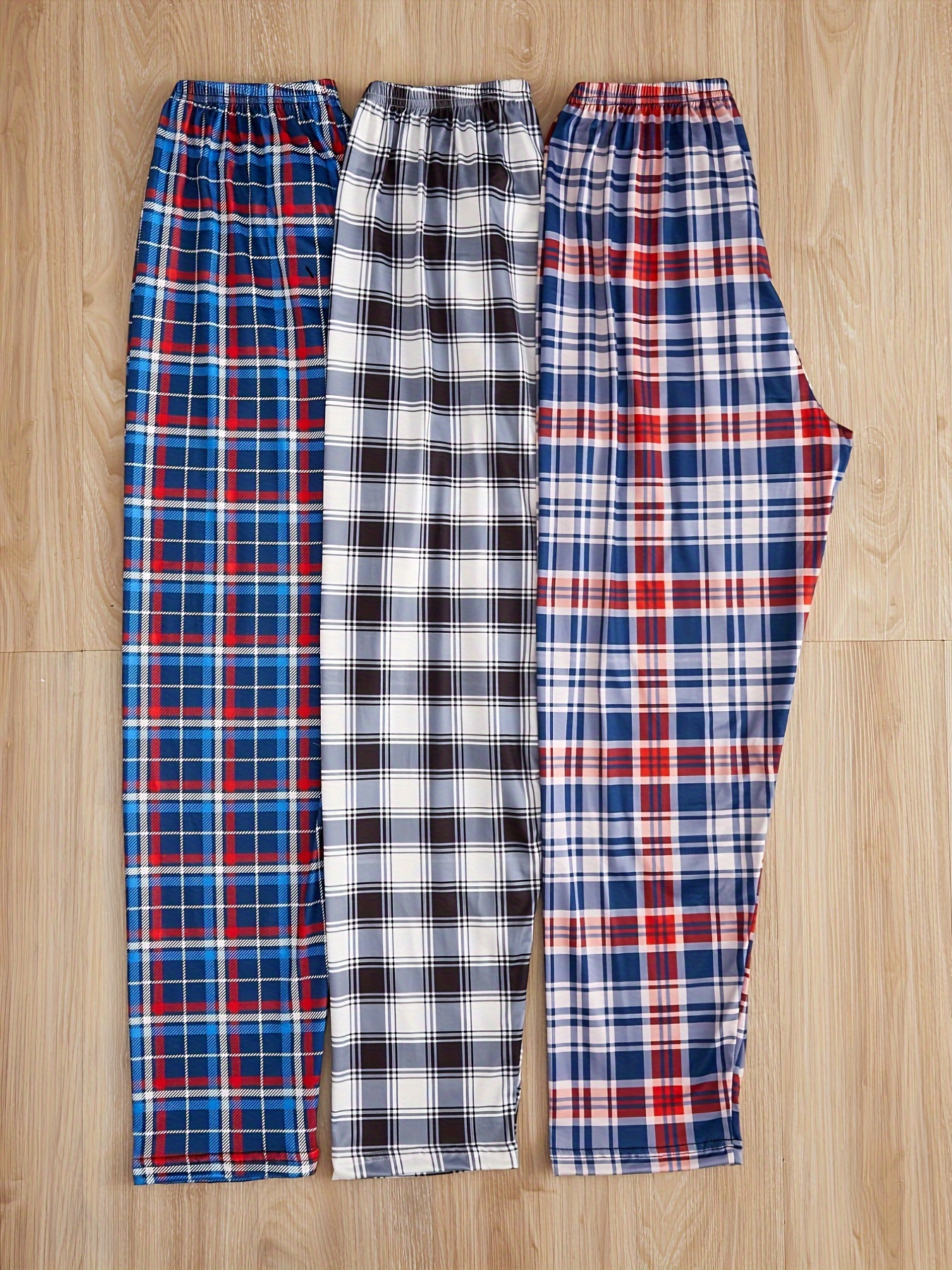 Plaid Print Sleep Bottoms Casual Cozy Home Sleep Pants - Temu