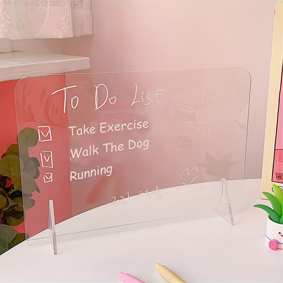 1pc Acrylic Bulletin Board, Transparent Letter Board And Transparent