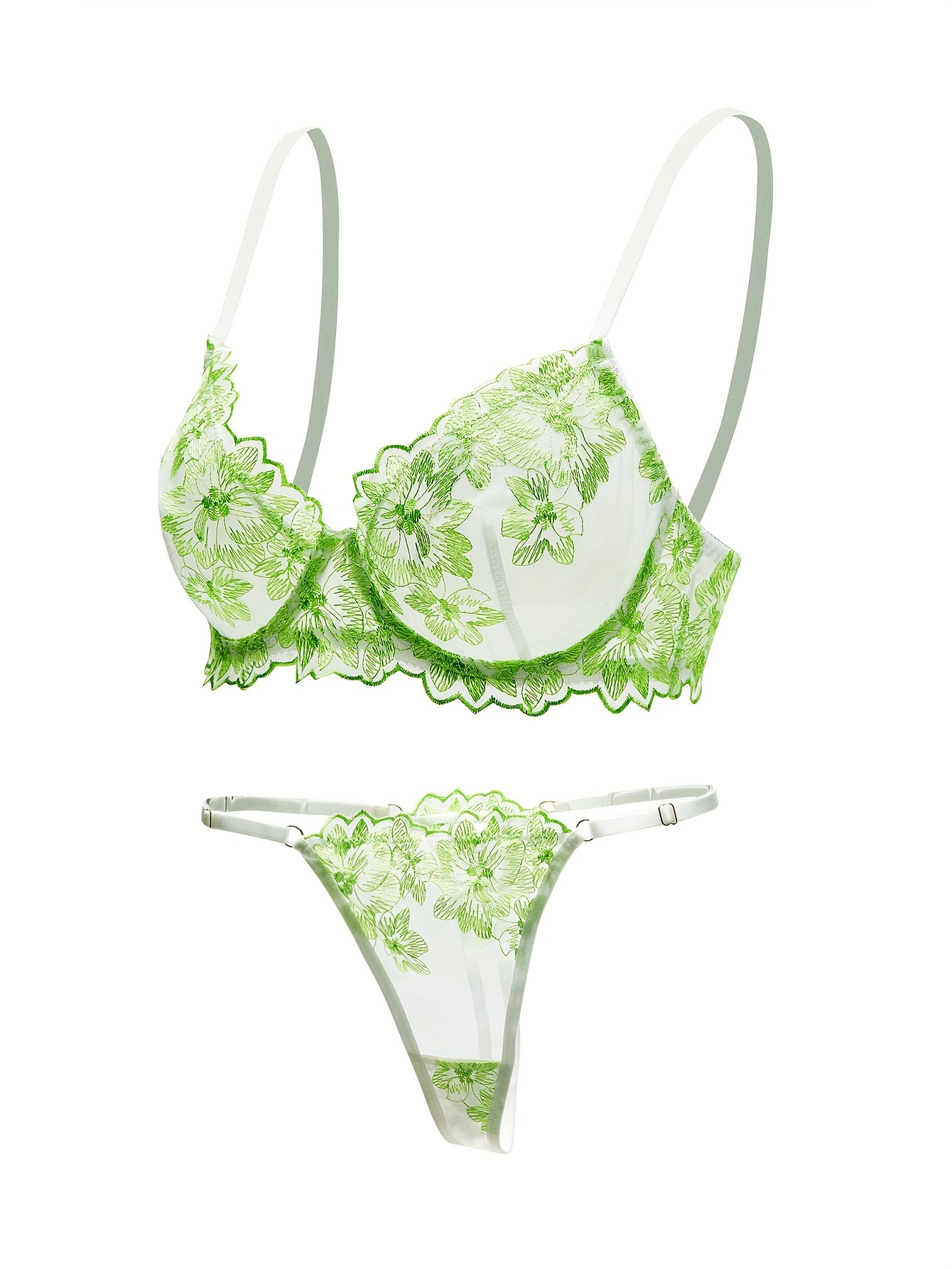 Buy Alzuri Cotton Panty Cotton Bras Set for Girl's, Floral Printed Women  Lingerie Innerwear Underwear Set for Everyday Use, Pure Cotton Bra & Penty  Green at