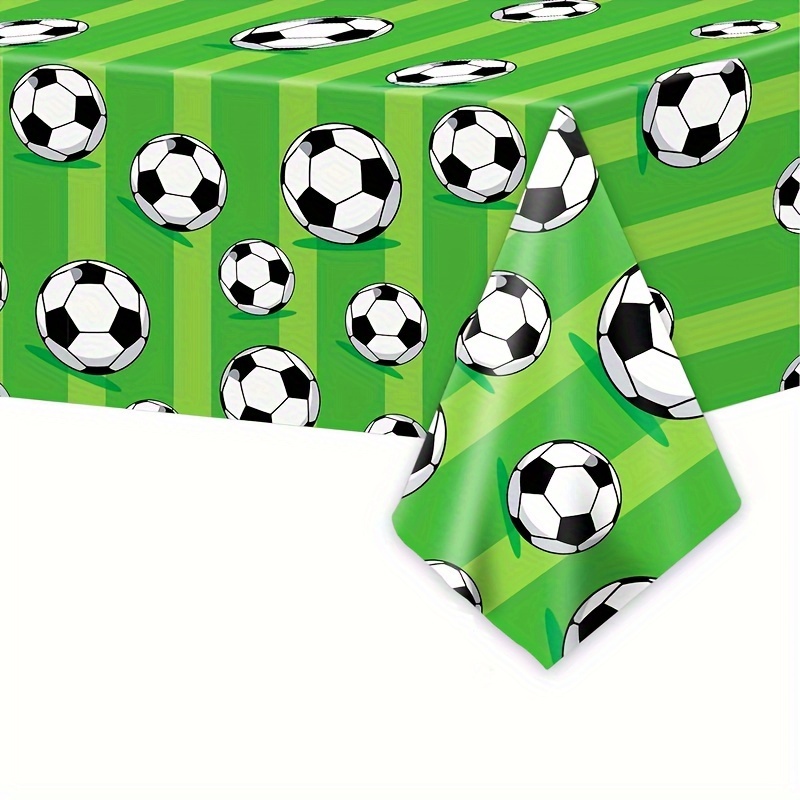 

1pc, Green Soccer Party Tablecloth, Soccer Theme Birthday Table Cover Decoration, Soccer Party Supplies Favor, Green Football Tablecloth Sports Game Theme Party Table Decoration