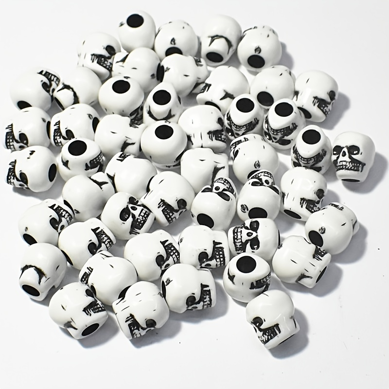 Huquary 16 Pcs 4 Colors Halloween Charms Skull Beads for Men Large Hole  Skull Head Beads Macroporous Spacer Beads Metal Beads for Necklace  Bracelets Earrings Jewelry Making Gifts Parties, 8 x 13 mm - Yahoo Shopping