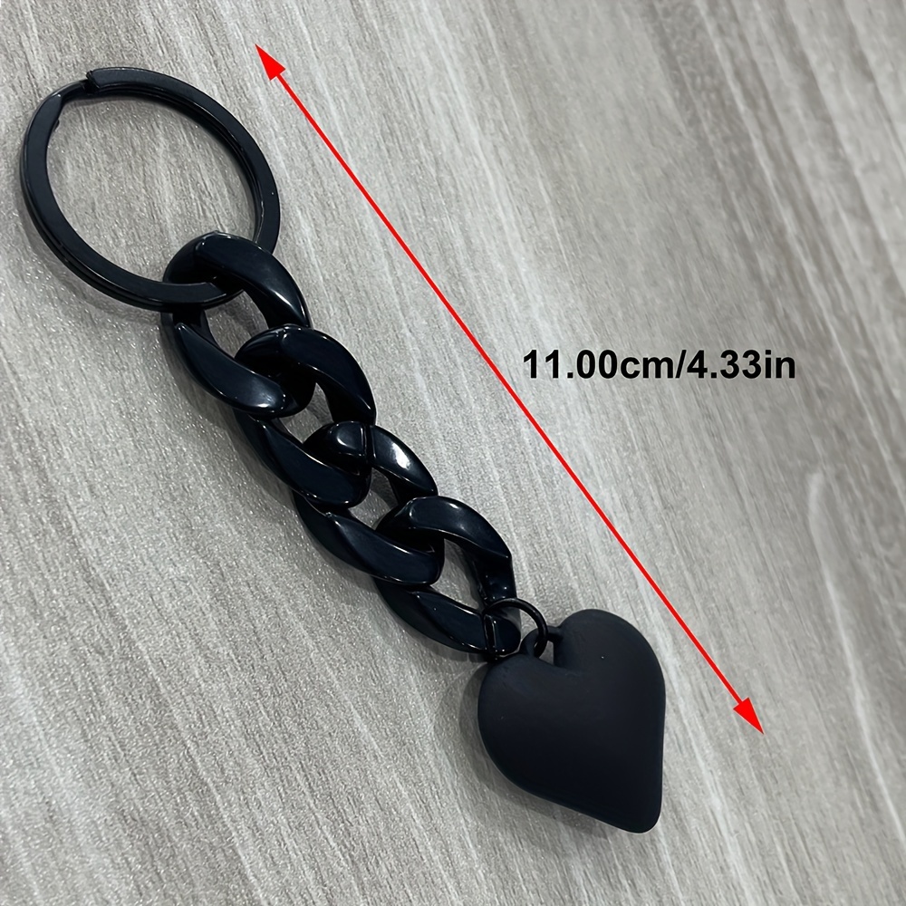 Shiny Acrylic Heart Keychain Women Girl Bag Charms Keyring Love