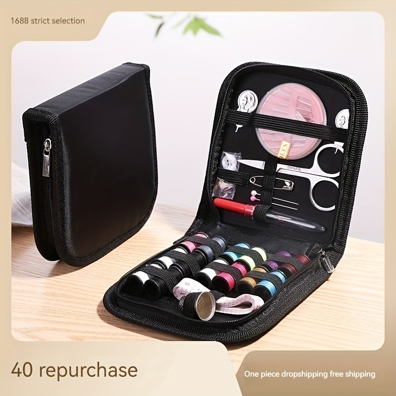 27pcs Sewing Kit Box, Portable Sewing Tools, Scissors Button Thread  Neddles, Sewing Supplies