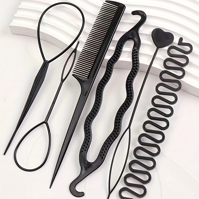 6pcs Hair Styling Tool Set Hair Braider Comb Hairpins Accessories