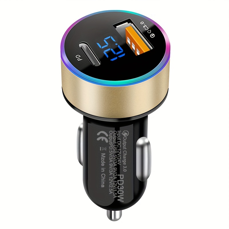 Super Fast Dual Port Car Charger: Quick Charge 3.0 + Pd - Temu