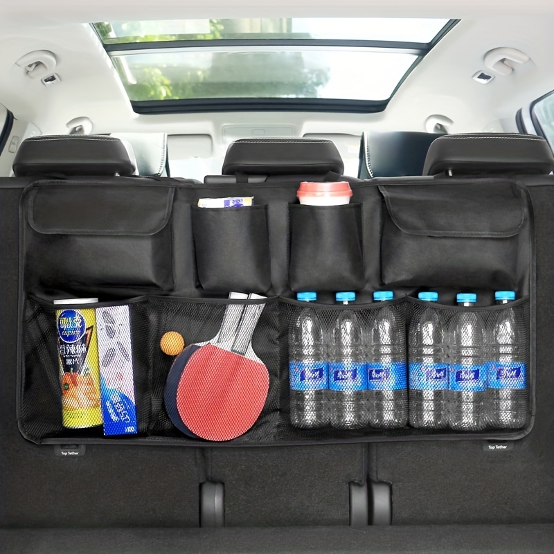 Auto-Hänge-Rücksitz-Kofferraum-Aufbewahrungstasche,  Kofferraum-Oxford-Stoff-Hängetasche (grau)