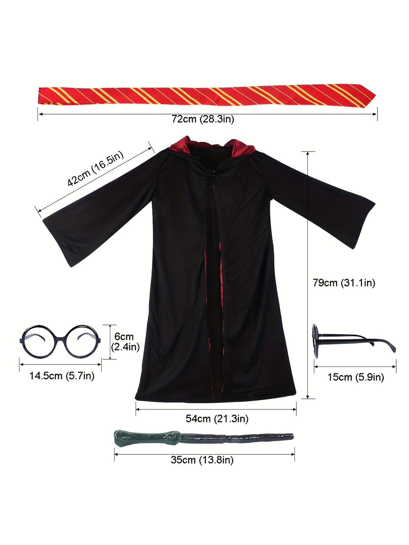 Wizard Cosplay Party Costume Set for Boys Ages 4-8