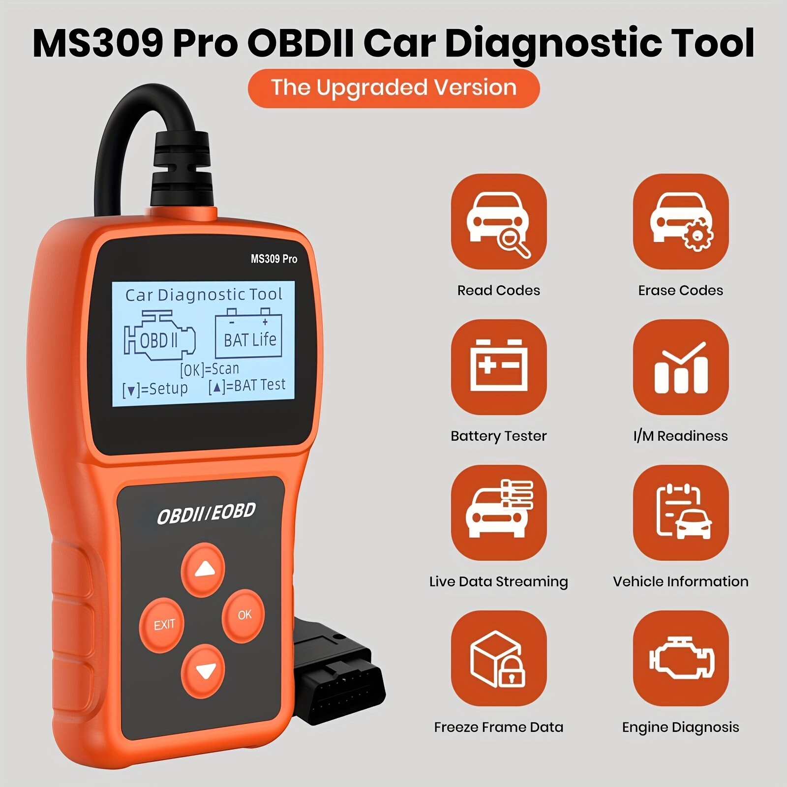  OBDMONSTER Universal OBD II Scanner, Professional OBD2 Engine  Fault Code Reader CAN Diagnostic Scan Tool for All OBD II Protocol Cars  (YA003) : Automotive