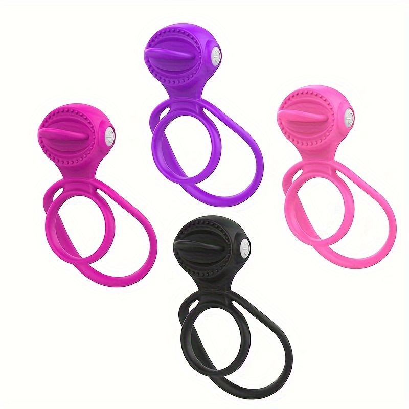 Vibrating Cock Ring Alien Tongue Lick Penis Ring For Men Double Ring Design Silicone Sex Toy For Adult Couple Games