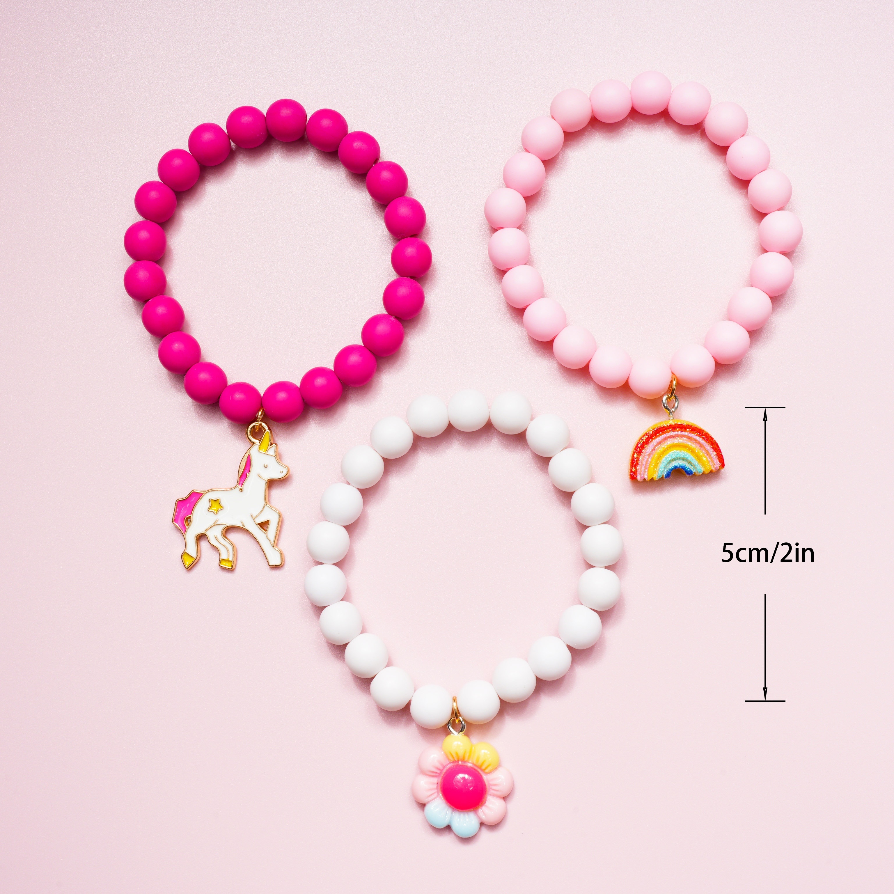  Set of 6 Unicorn Rainbow Bracelets, Little Girl Animal Bracelets,  Teens Kids Unicorn Pendant Beaded Bracelet Girl Party Favor Pretend Play  Bracelet: Clothing, Shoes & Jewelry