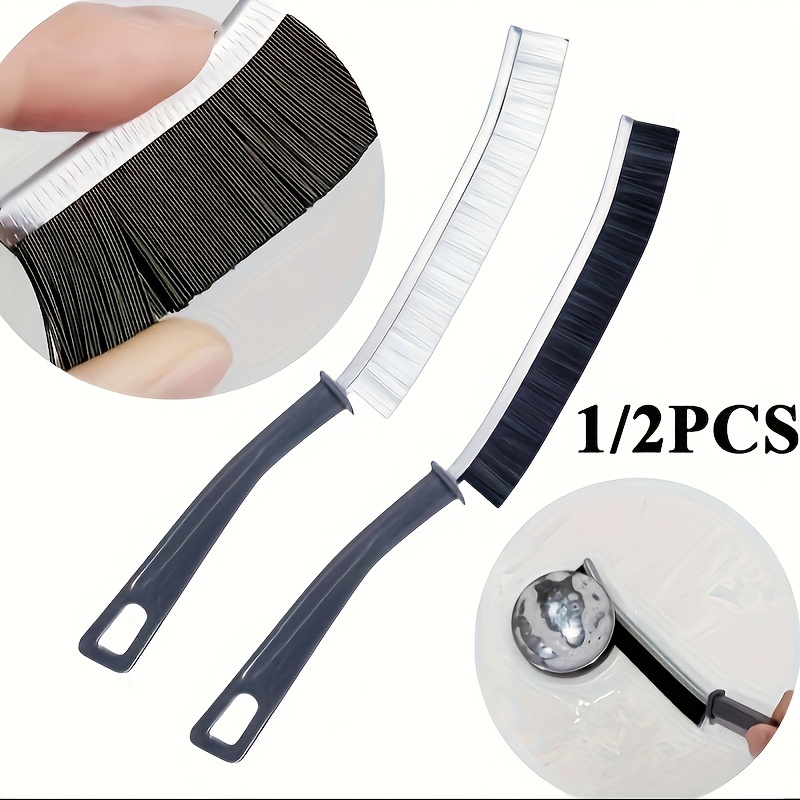 Thin Groove Cleaning Brush With Handle, Hard Bristle Brush