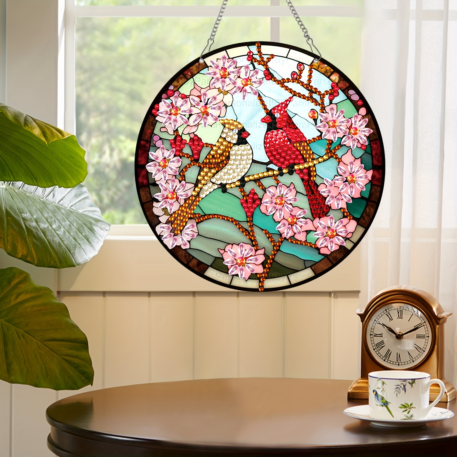 Flower Bird And Cup Pattern Artificial Diamond Painting Kit - Temu