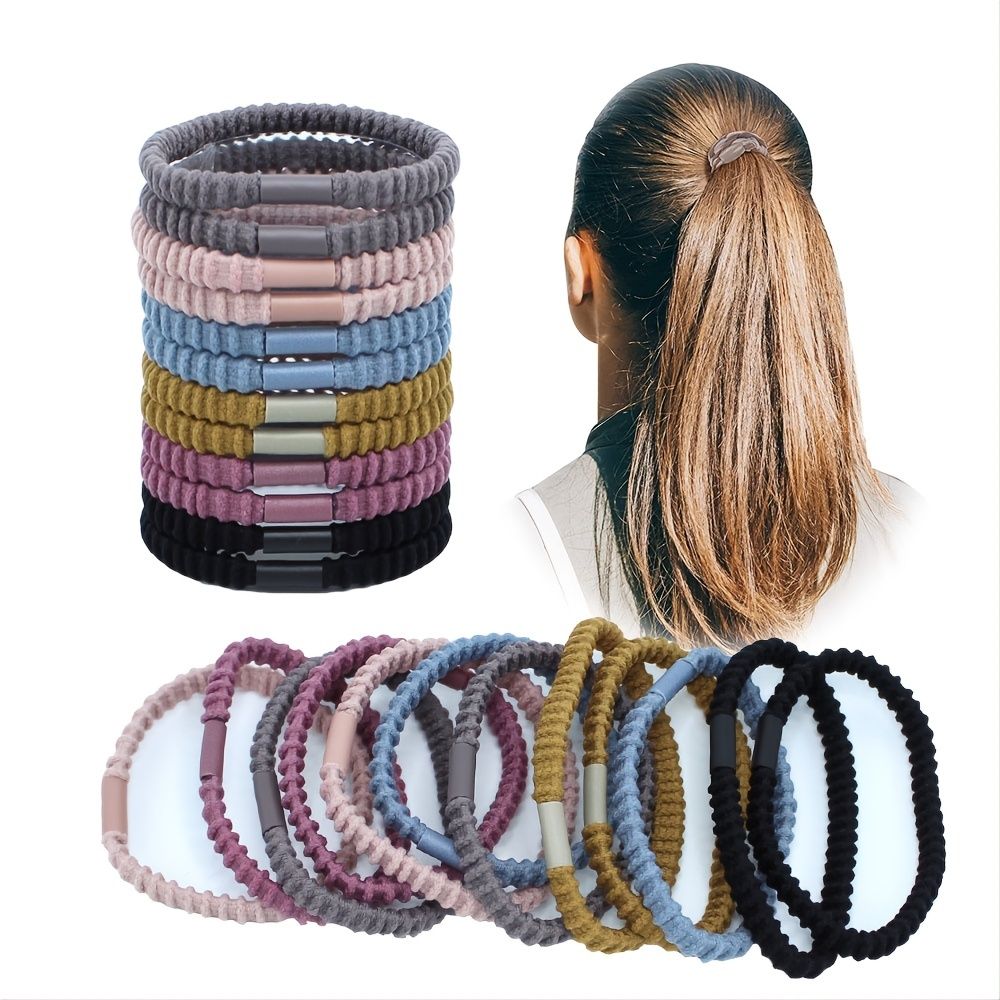 12pcs Braided Hair Tie Cotton Elastic Hair Rope Braided Ponytail Hair  Accessories For Women Girls With Thick Curly Hair | Today's Best Daily  Deals | Temu