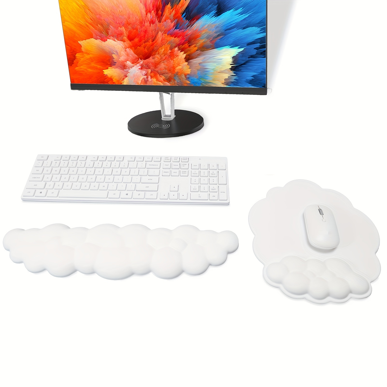 Ergonomic Memory Foam Cloud Mouse Pad Wrist Support Set Non - Temu