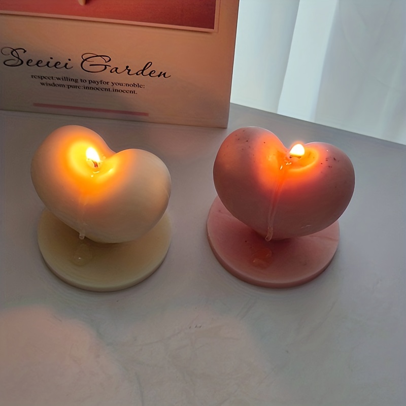 Molde de silicona para velas de amor 3D, molde para hacer velas de pasta de  jabón en forma de corazón hecho a mano, suministros para hacer regalos par
