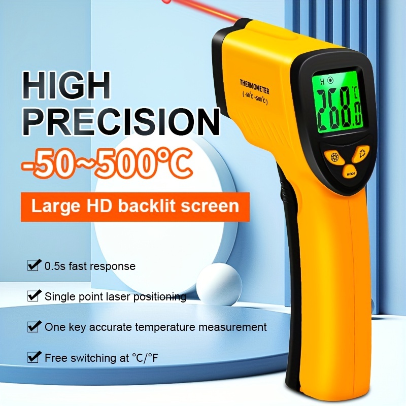 High Temp Non Contact Infrared Laser Thermometer Gun IR DS 30:1 1580℃  Pyrometer