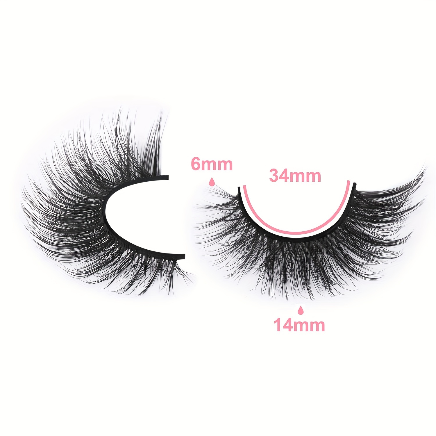 3D Mink Lashes Natural Look Fluffy Cat Eye Wispy False Eyelashes Extension