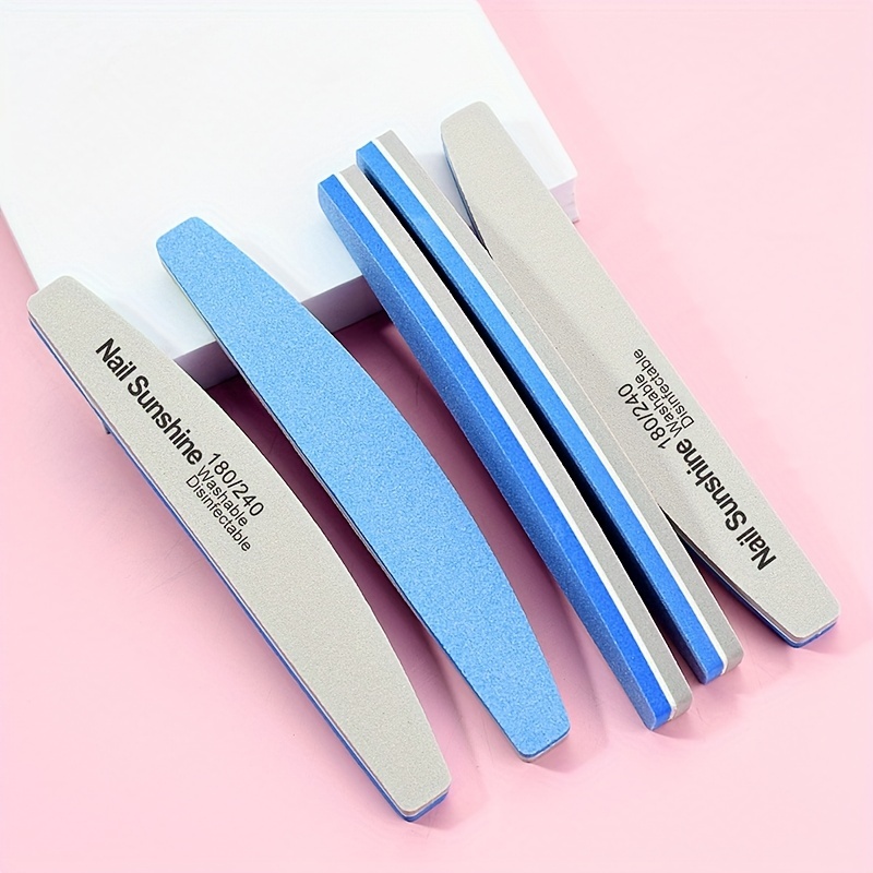 5pcs Double Sided Diamond Nail Buffer Block - Smooth and Shiny Nails