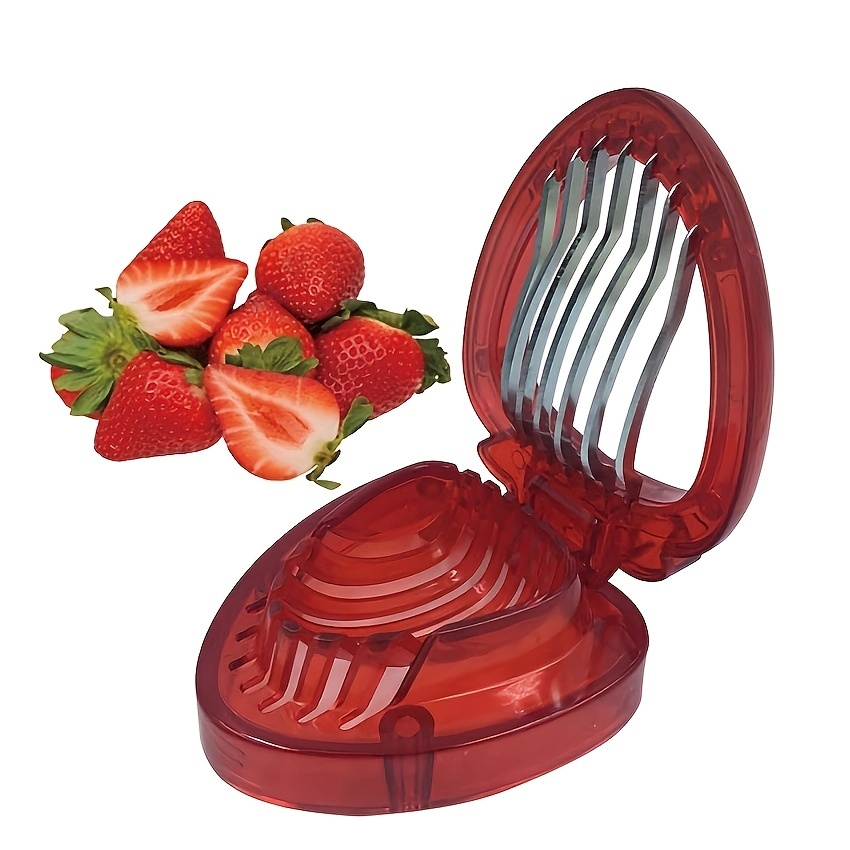 Set Rebanador Cortador De Fresas 2 En 1 Acero Inoxidable