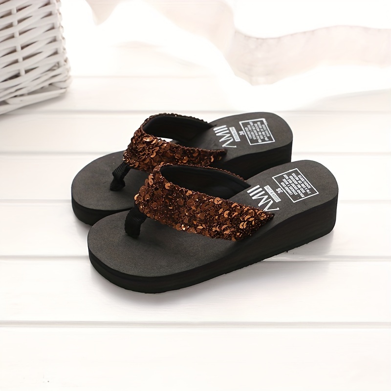 Women Summer Sandals Sequins Beach Female Flip Flops Ladies