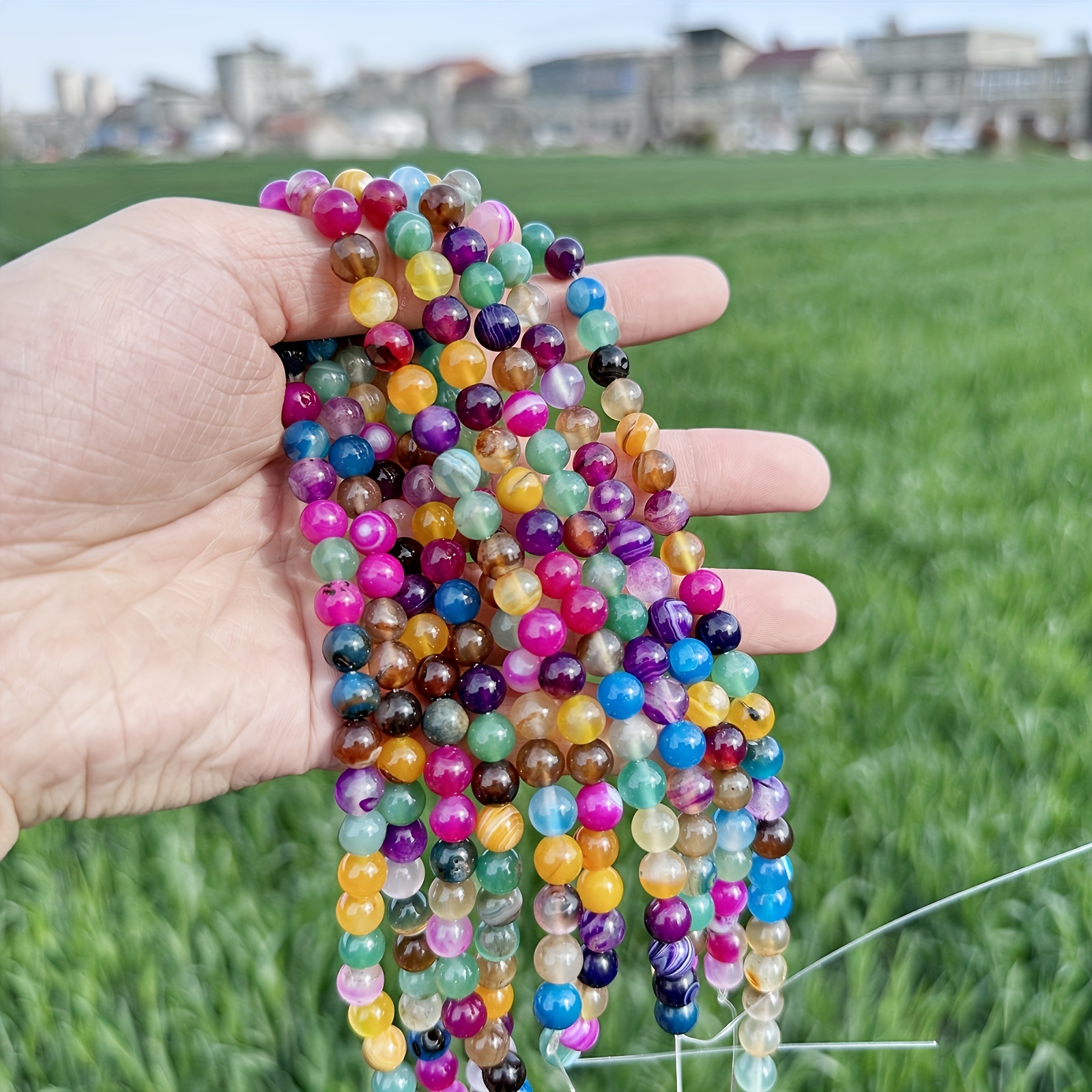 Rainbow Color Beads For Diy Bracelet Necklace Accessories - Temu