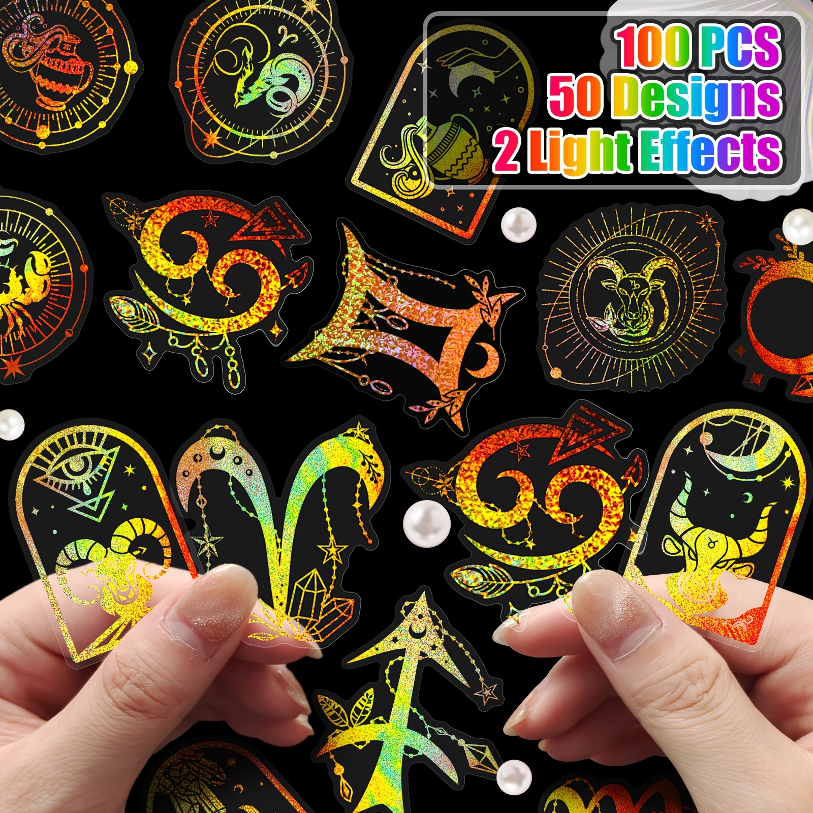 Holographic Stickers Resin Stickers For Art Craft Stickers - Temu