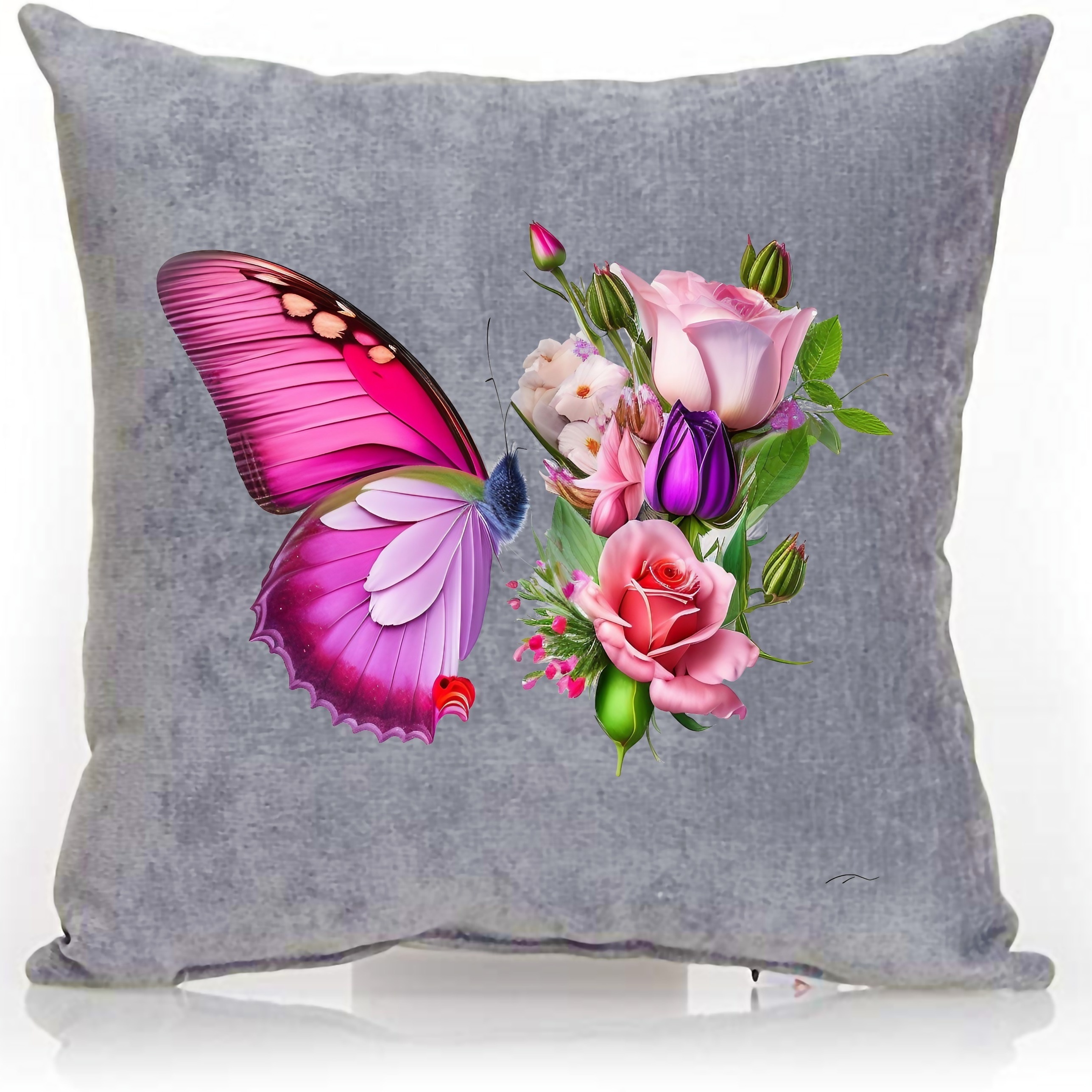 Butterfly Rose Flower Iron Patches for Men DIY Clothes Pillow Bag